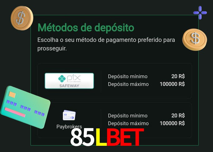 O cassino 85Lbet oferece uma grande variedade de métodos de pagamento